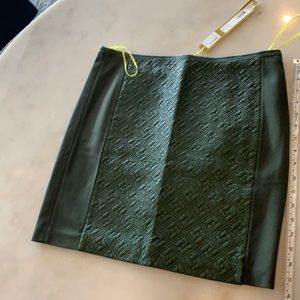 Catherine Malandrino green leather panel skirt